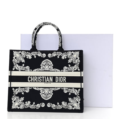 Christian Dior Canvas Embroidered Cornely Book Tote Blue White 13 of 13