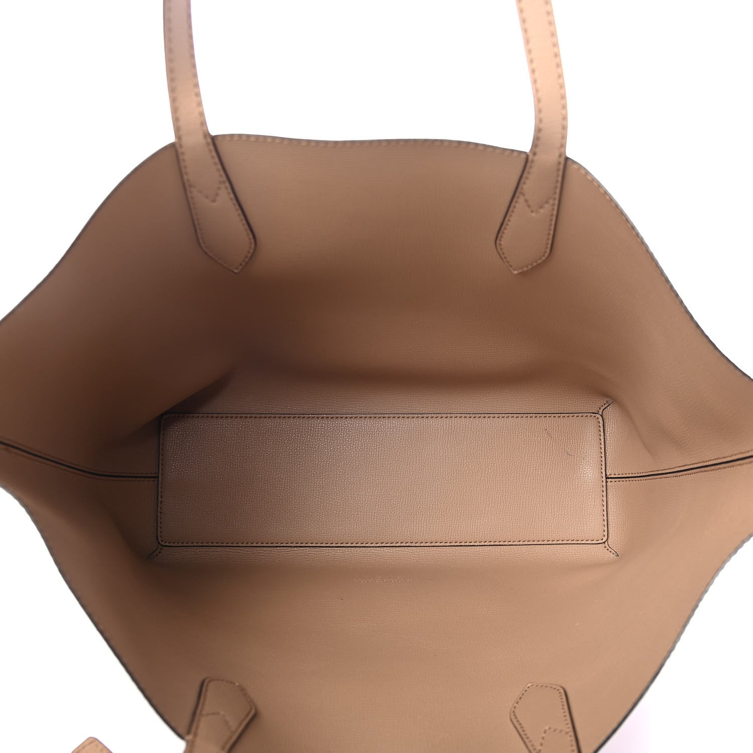 Burberry Grainy Calfskin Haymarket Check Medium Reversible Tote Camel 4 of 9