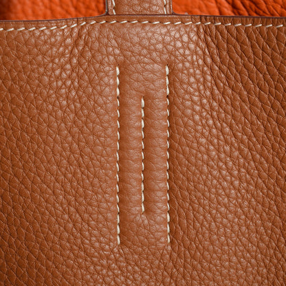 Hermes Taurillon Clemence Double Sens 36 Reversible Tote Gold and Orange 11 of 11