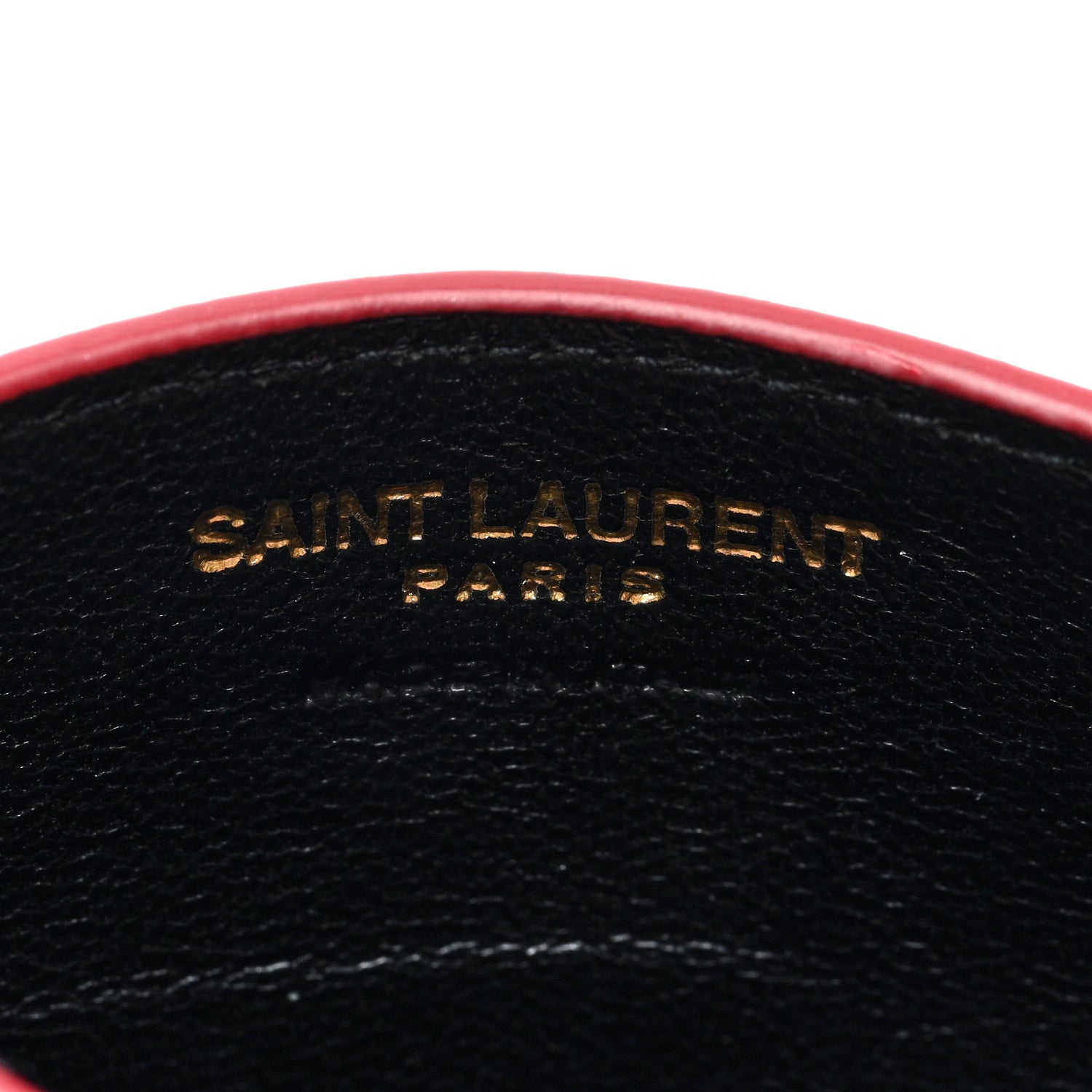 Saint Laurent Grain De Poudre Matelasse Chevron Monogram Credit Card Case New Red 6 of 7