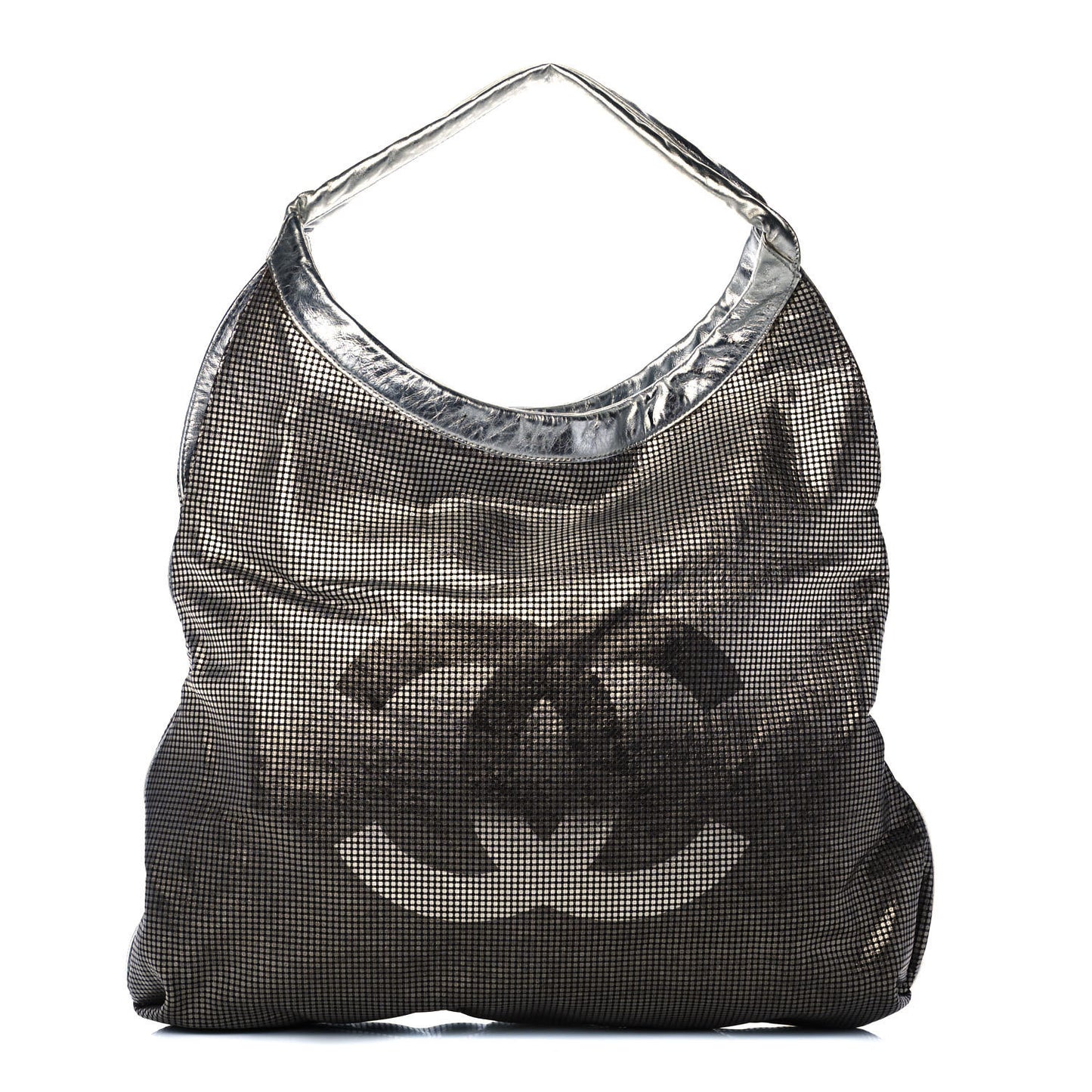 Metallic Perforated Lambskin Hollywood Hobo Silver