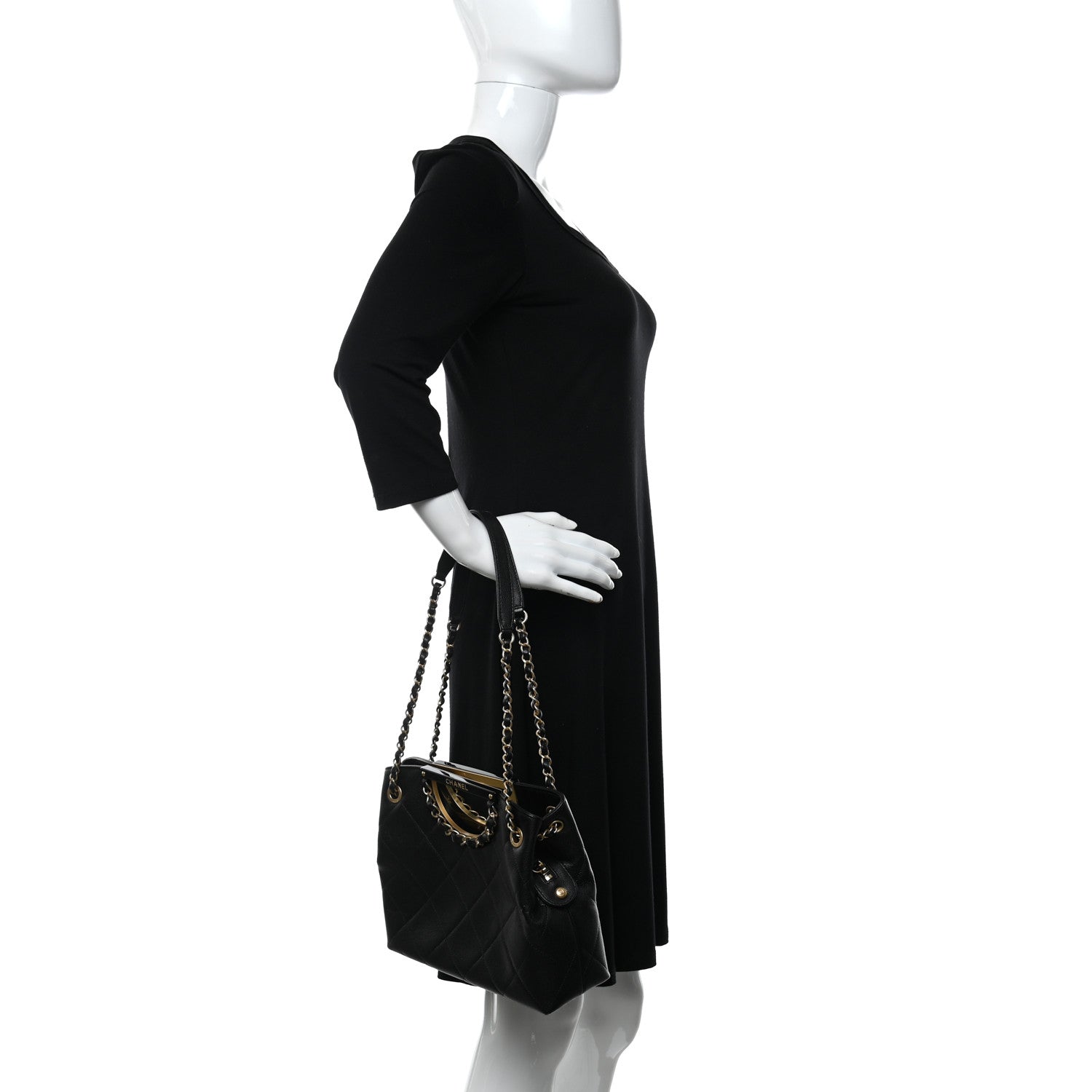 Chanel Caviar Quilted A Real Catch Shopping Bag Black 2 of 11
