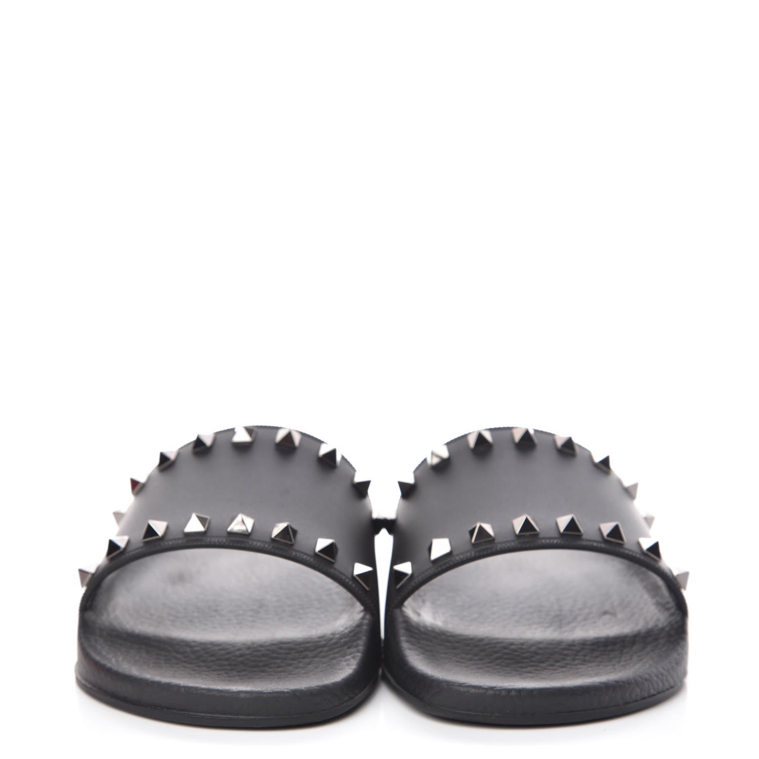 Valentino Garavani Rubber Rockstud Slide Sandals 39 Black 2 of 9