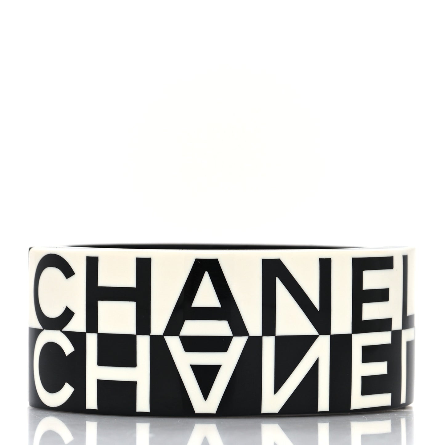 Resin CC Cuff Bracelet Black White