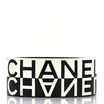 Chanel Resin CC Cuff Bracelet Black White 3 of 5