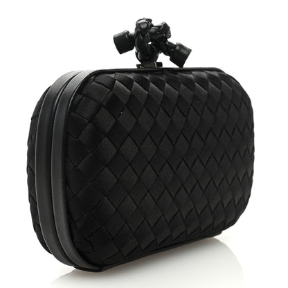 Bottega Veneta Satin Intrecciato Impero Stretch Knot Clutch Black 3 of 9