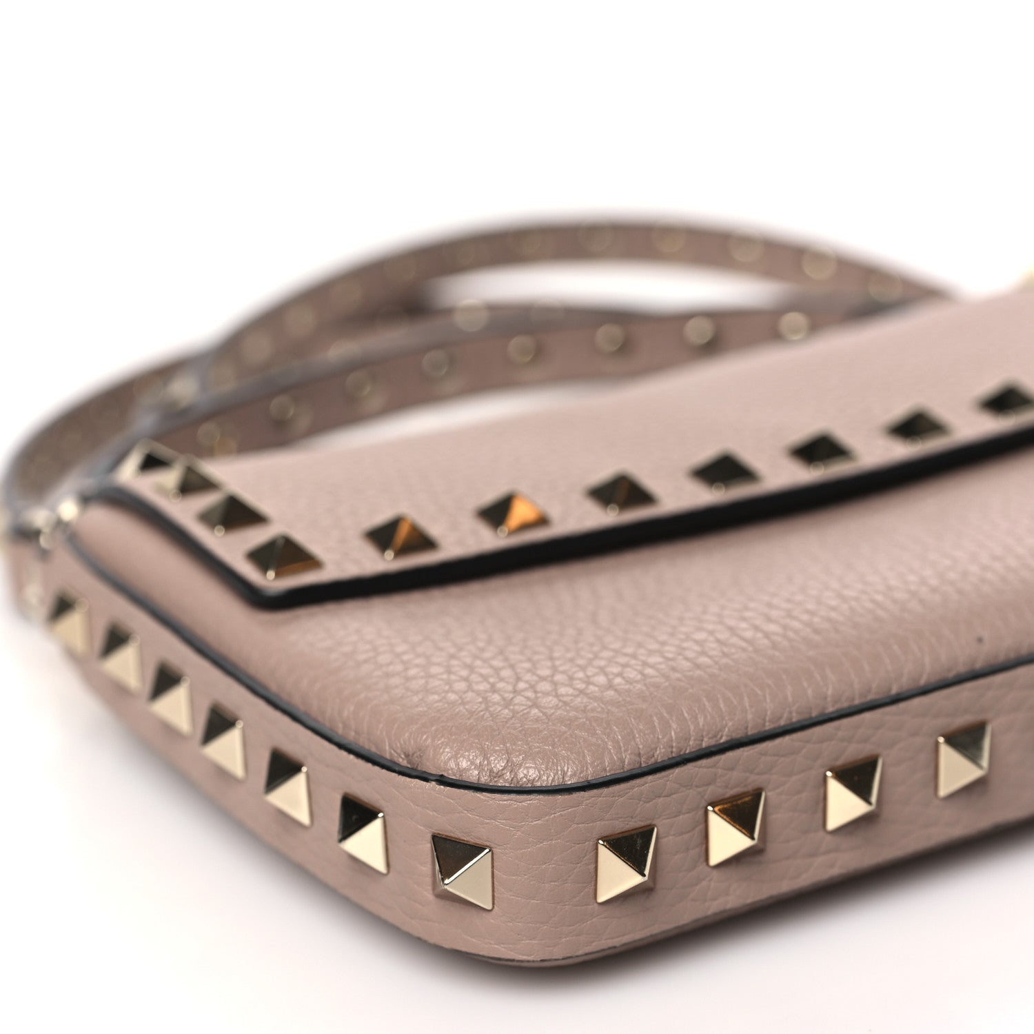Valentino Garavani Grainy Calfskin Rockstud Crossbody Pouch Poudre 8 of 10