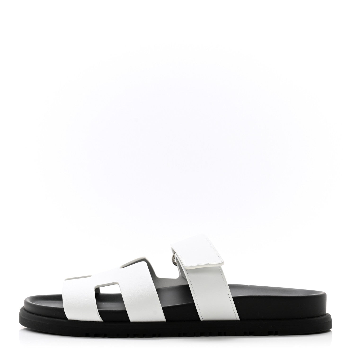 Hermes Calfskin Womens Chypre Sandals 38.5 White 1 of 9