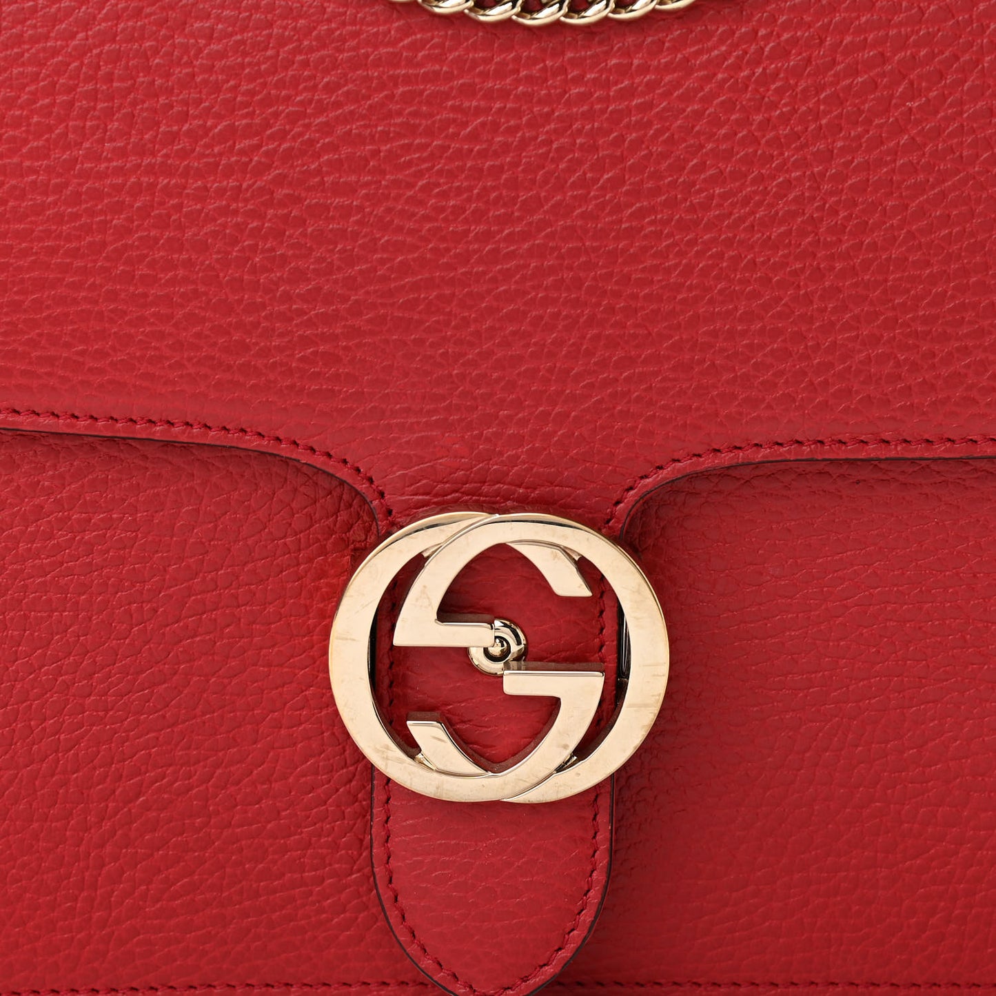 Dollar Calfskin Interlocking G Shoulder Bag Red