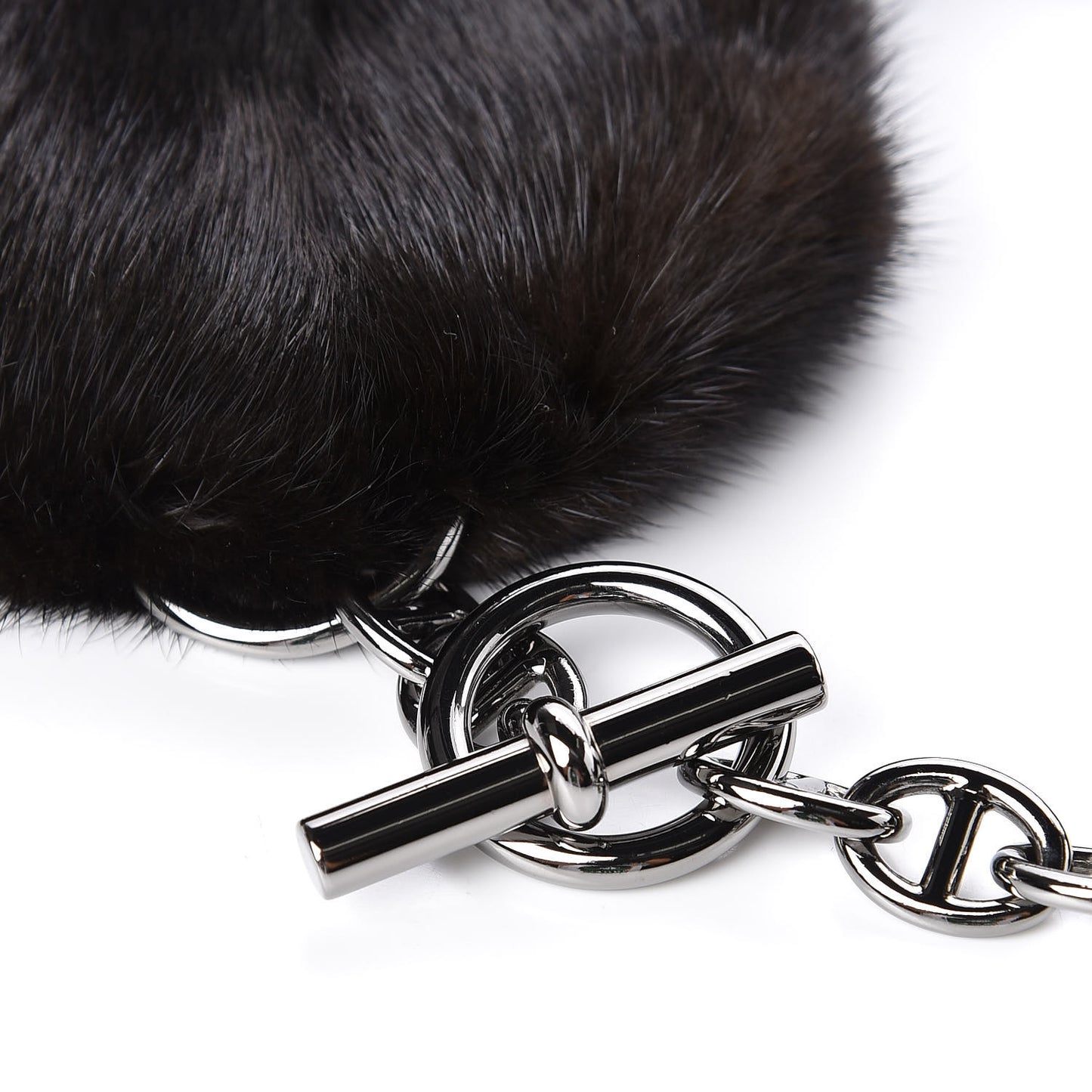 Mink Visone Chaine D'Ancre Collar Scarf Black