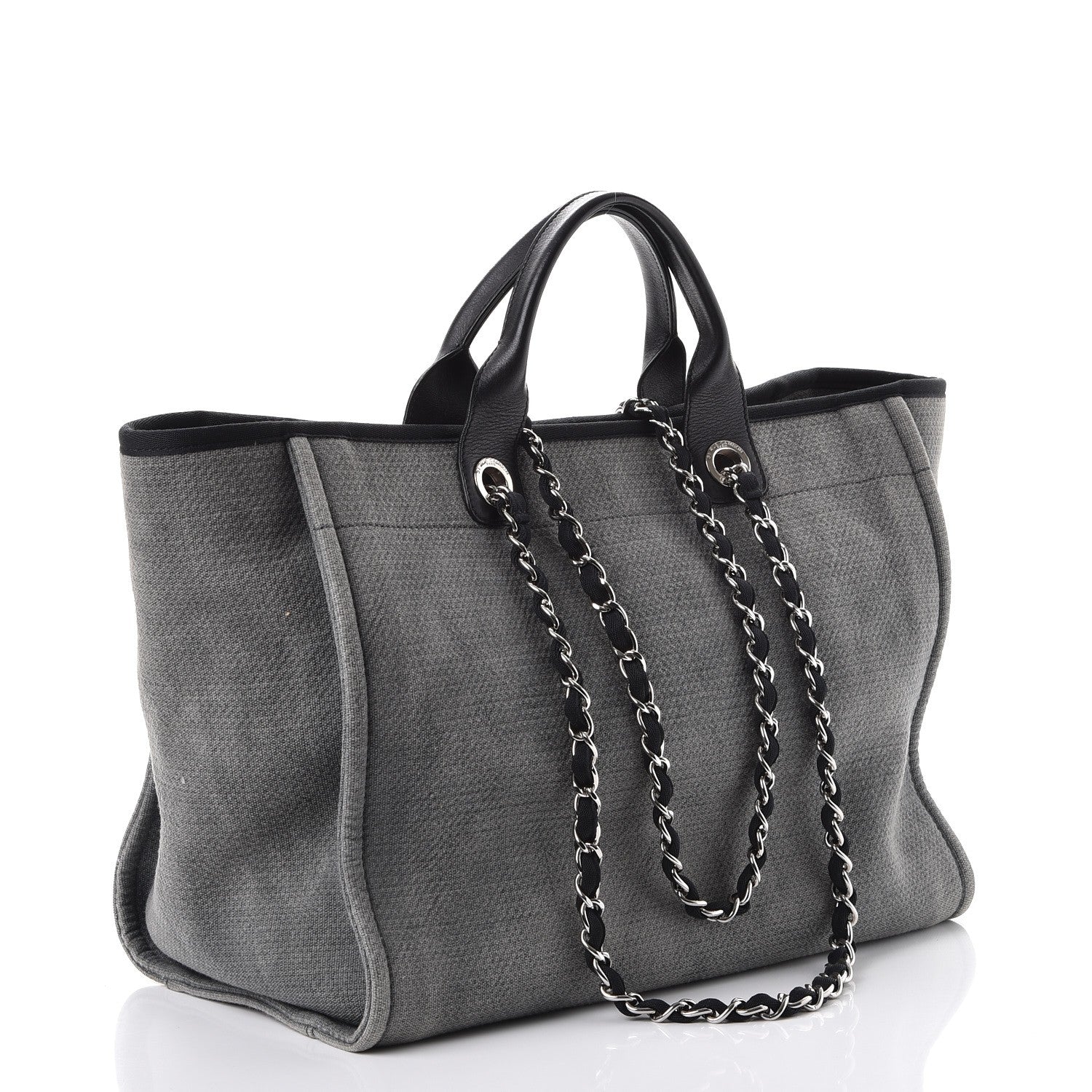 Chanel Canvas Large Deauville Tote Grey 3 of 8