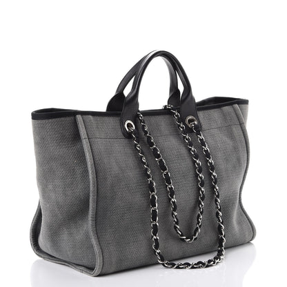 Chanel Canvas Large Deauville Tote Grey 3 of 8