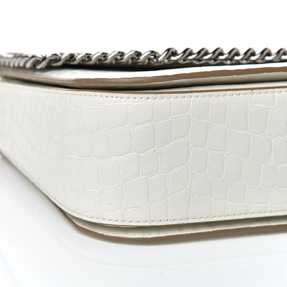 Stella McCartney Embossed Crocodile Effect Medium Falabella Box Shoulder Bag Ivory 7 of 10