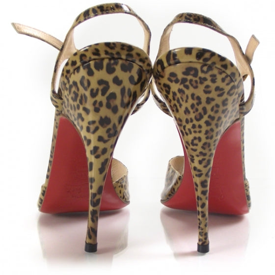 Christian Louboutin Patent Leopard Ernesta 120 Pumps 38.5 3 of 6