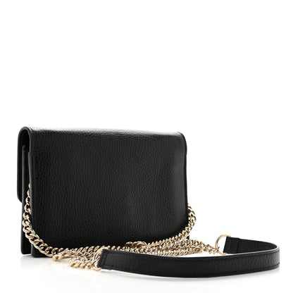 Gucci Dollar Calfskin Interlocking G Chain Wallet Black 4 of 10