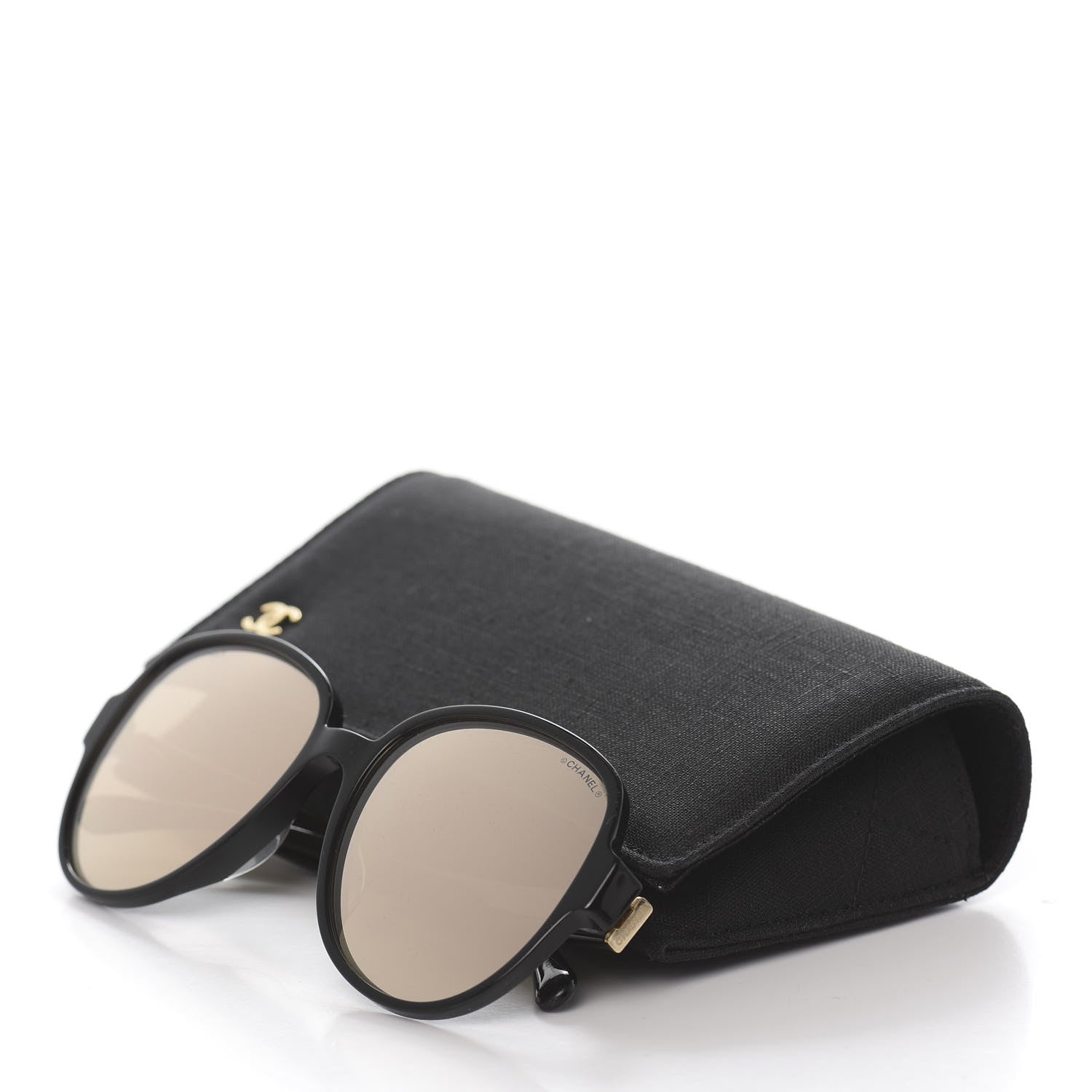 Chanel Mirrored Pilot Sunglasses 71310A Black Gold 9 of 9