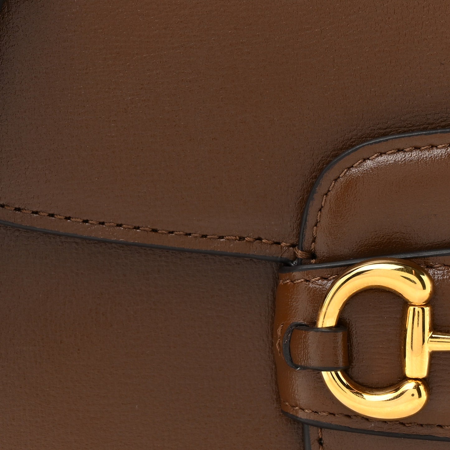 Azalea Calfskin Horsebit 1955 Shoulder Bag Brown Sugar