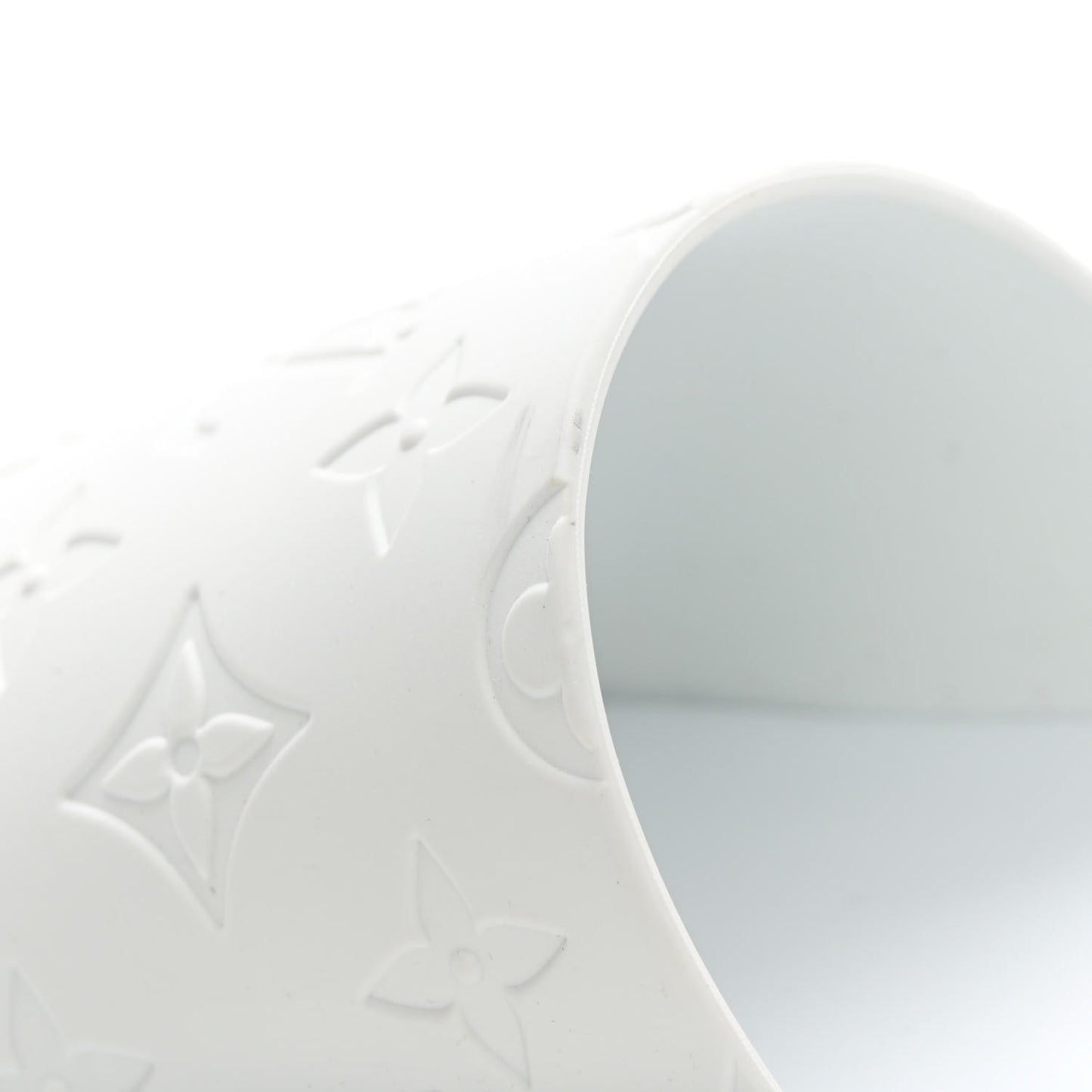 Rubber Monogram Embossed Sunbath Flat Mule 39 White