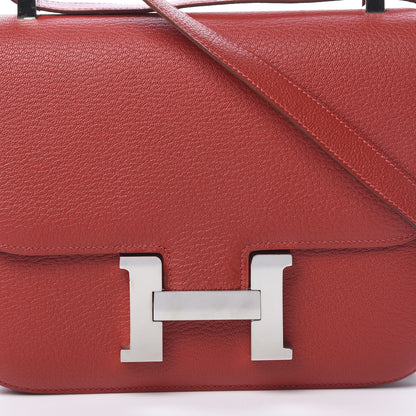 Hermes Chevre De Coromandel Constance 24 Rouge Casaque 7 of 9