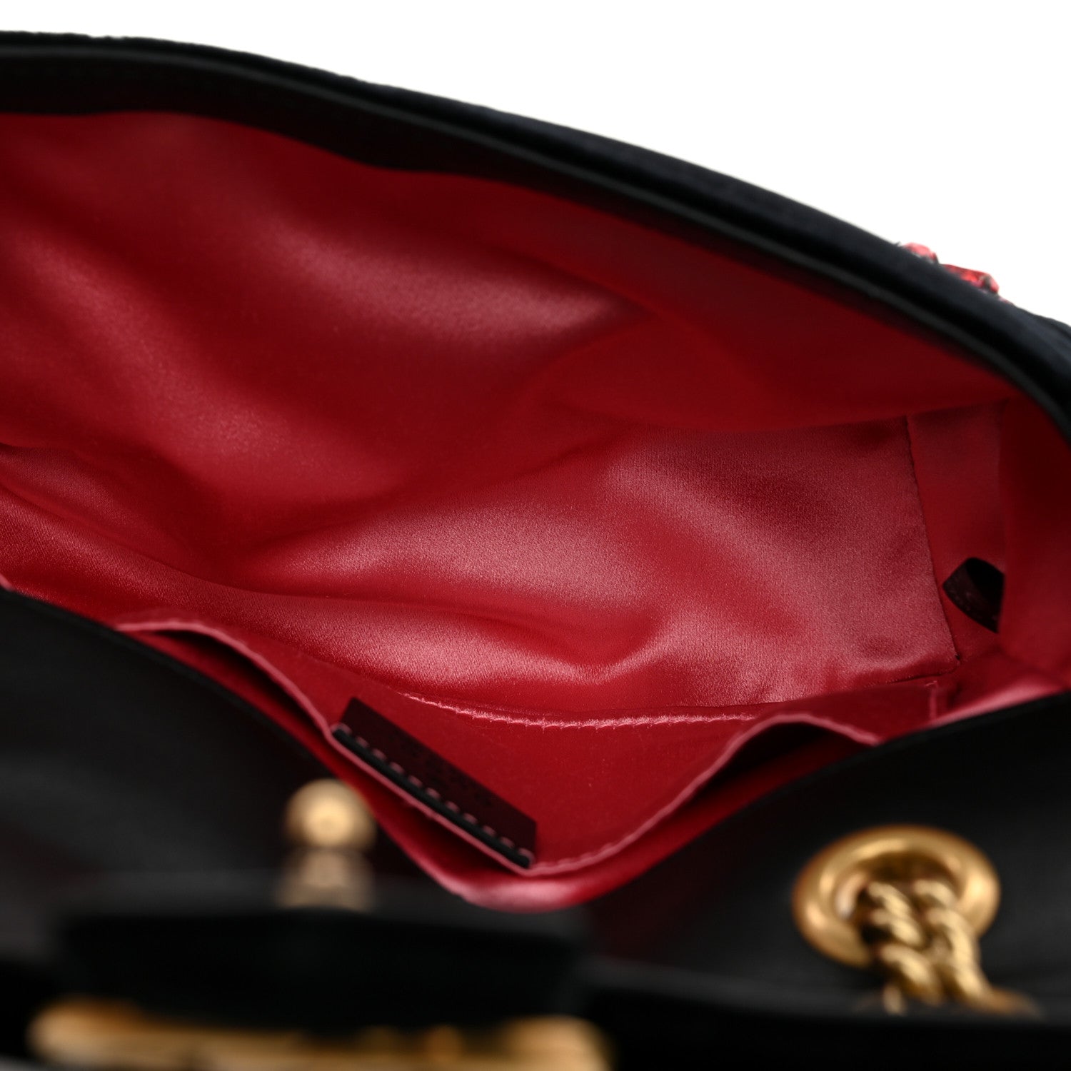 Gucci Velvet Matelasse Embroidered Mini GG Marmont Shoulder Bag Black 5 of 10