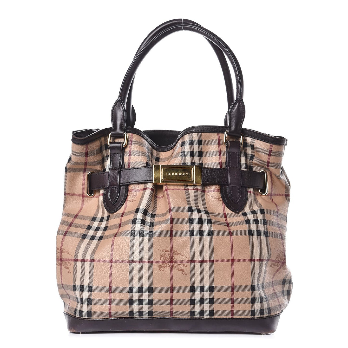 Haymarket Check Medium Golderton Tote Chocolate