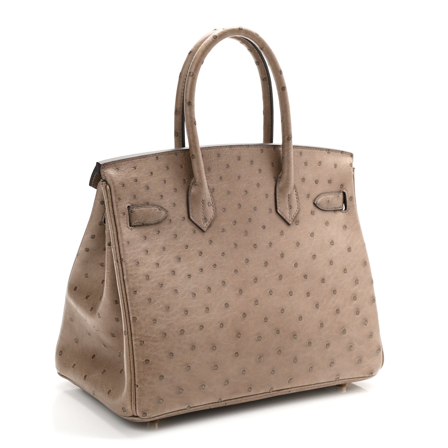 Ostrich Birkin 30 Gris Asphalte