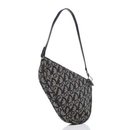 Christian Dior Monogram Mini Saddle Pochette Navy 3 of 8