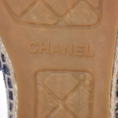 Chanel Linen CC Espadrilles 36 Blue Black 8 of 16