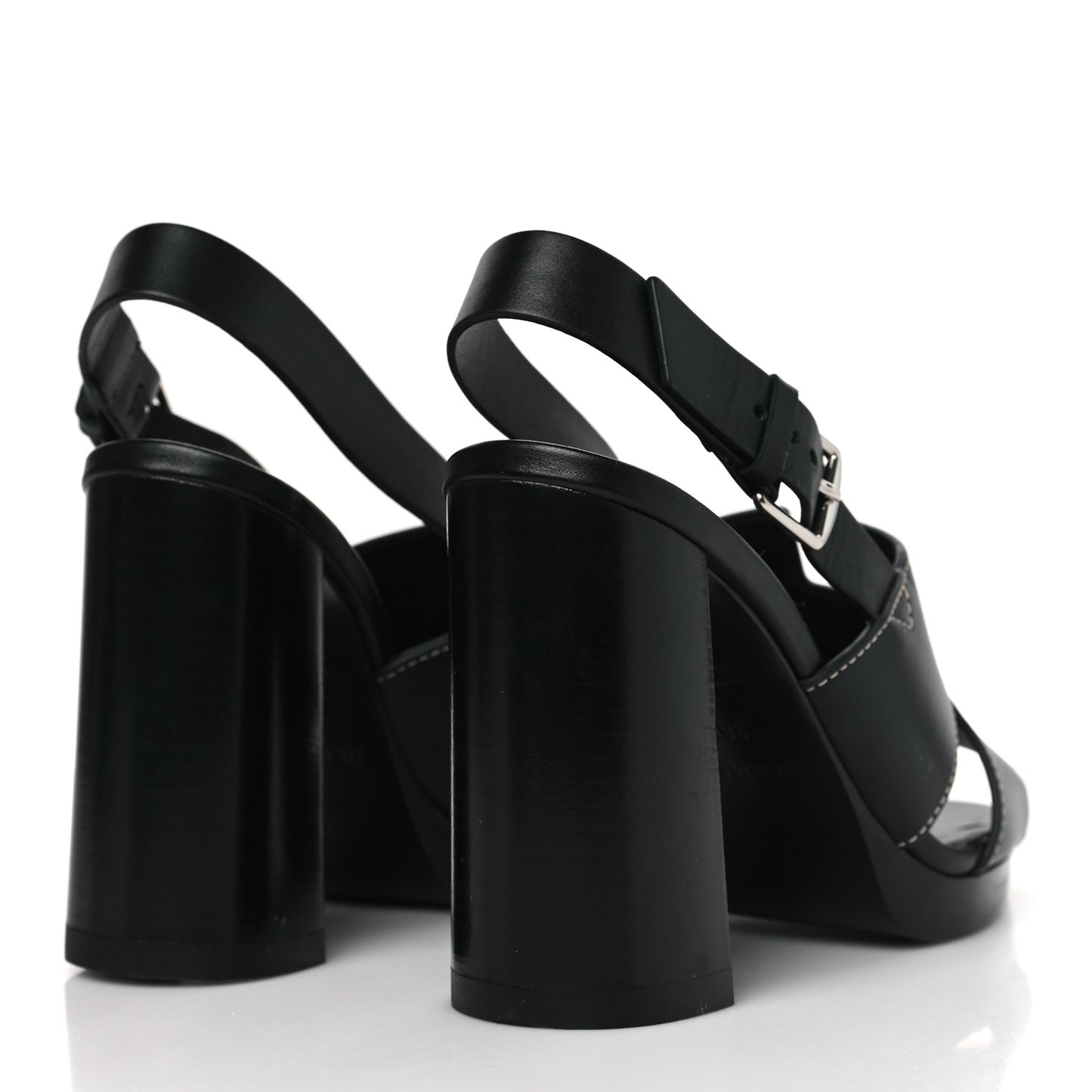 Calfskin Eris 90 Sandals 37 Black