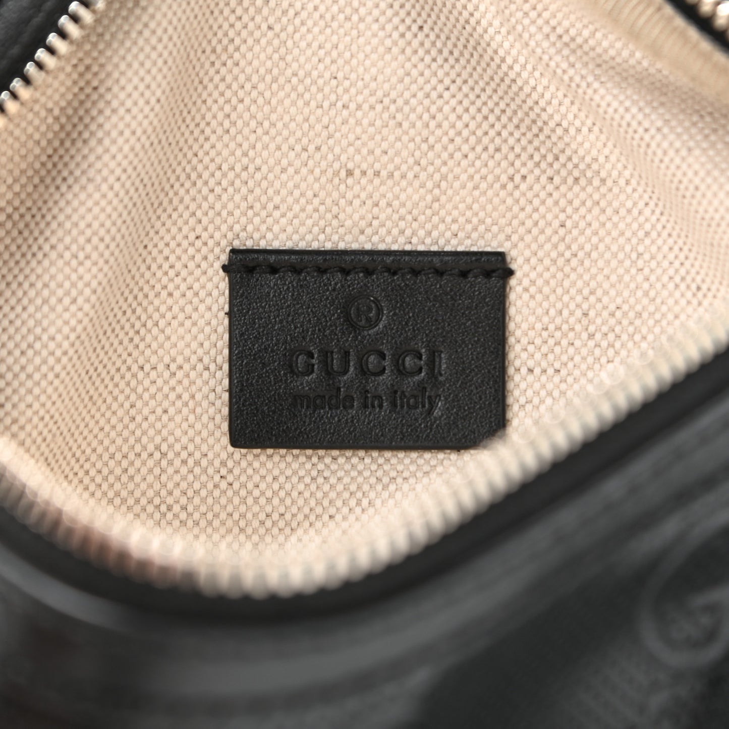 Calfskin GG Tennis Embossed Belt Bag Black