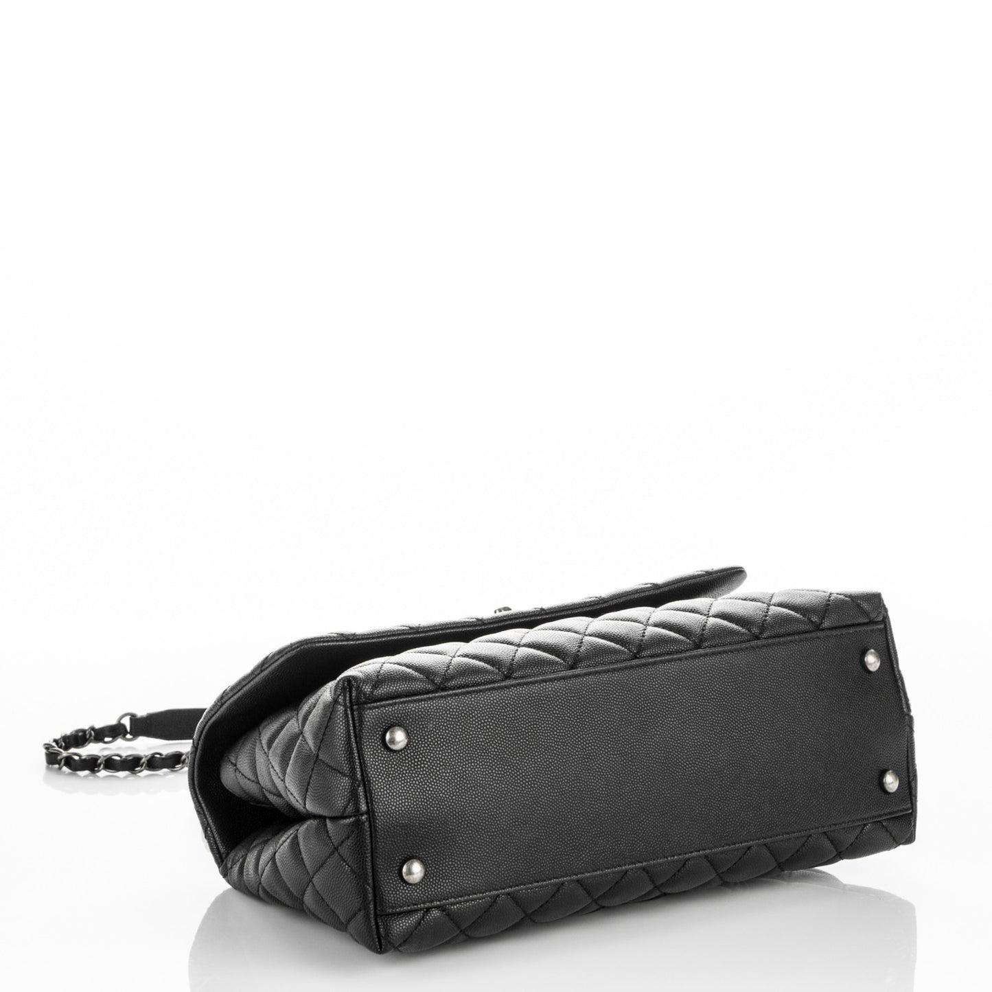 Caviar Quilted Small Coco Handle Flap Black