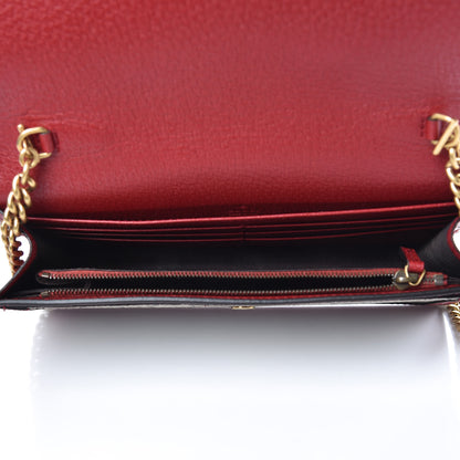 Gucci GG Supreme Monogram Web Queen Margaret Chain Wallet Red 5 of 7
