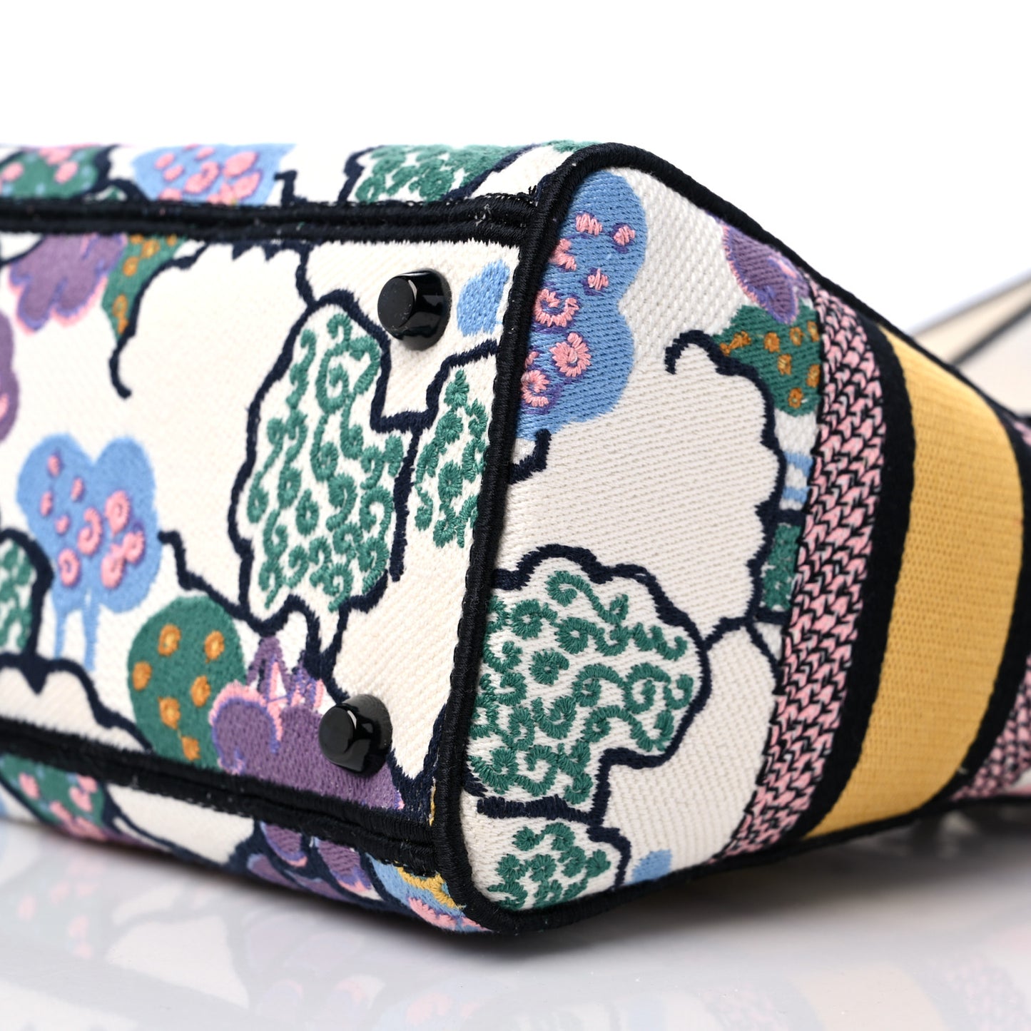 Canvas Embroidered Ciel De Reve Medium Lady D-Lite Latte Multicolor