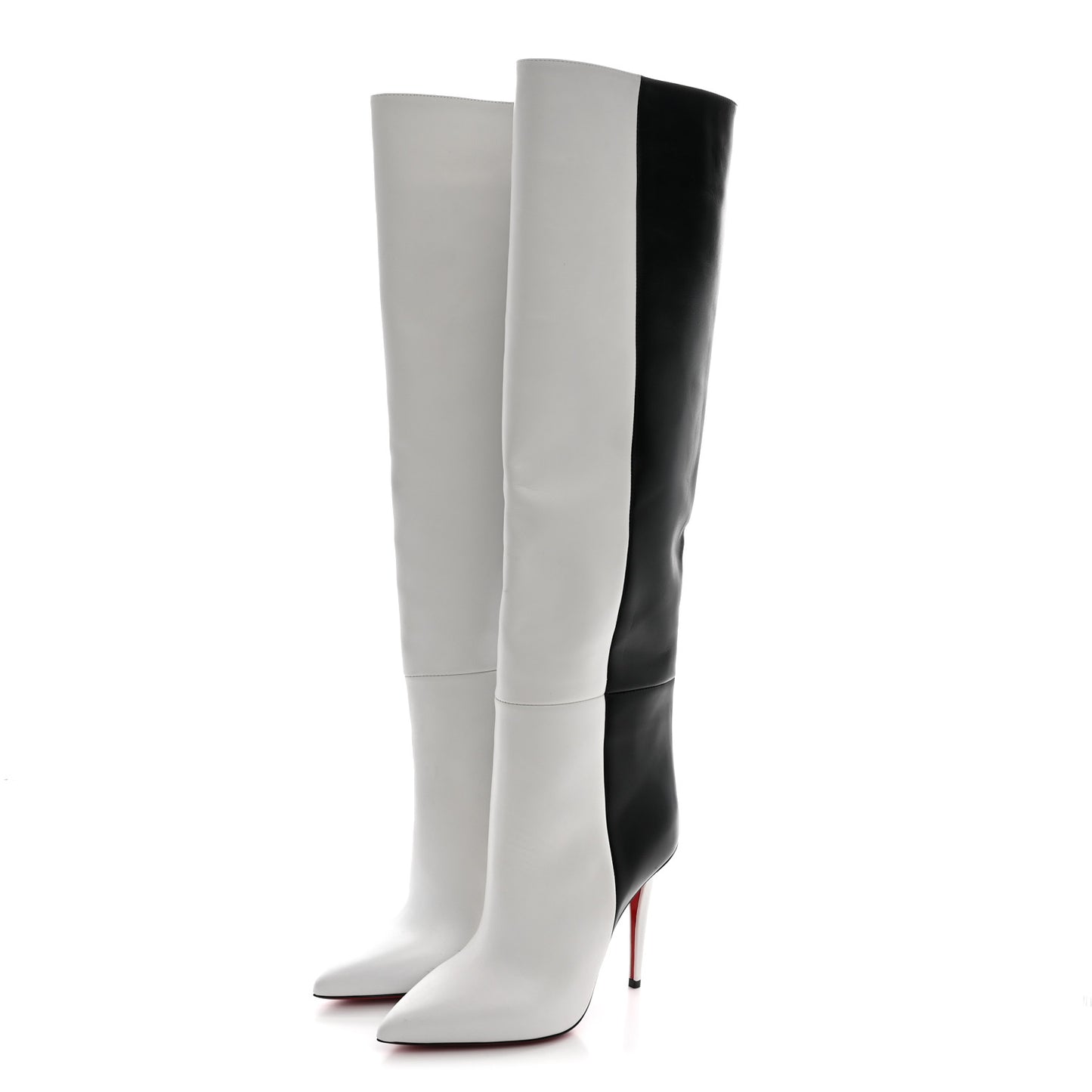 Calfskin Astrilarge 100 Knee Boots 37 Black White