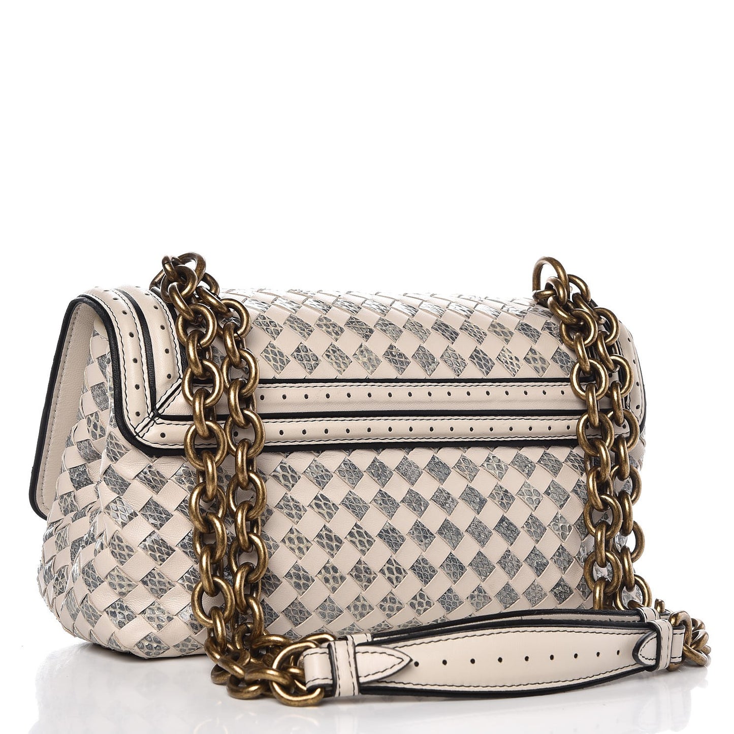 Nappa Ayers Intrecciato Checker Olimpia Knot Bag Mist Black