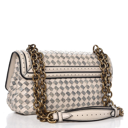Bottega Veneta Nappa Ayers Intrecciato Checker Olimpia Knot Bag Mist Black 3 of 8