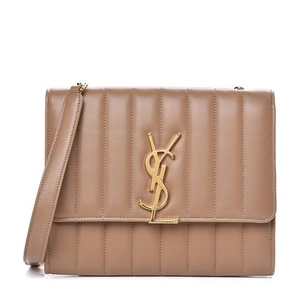 Saint Laurent Lambskin Matelasse Monogram Vicky Chain Wallet Peru 1 of 8