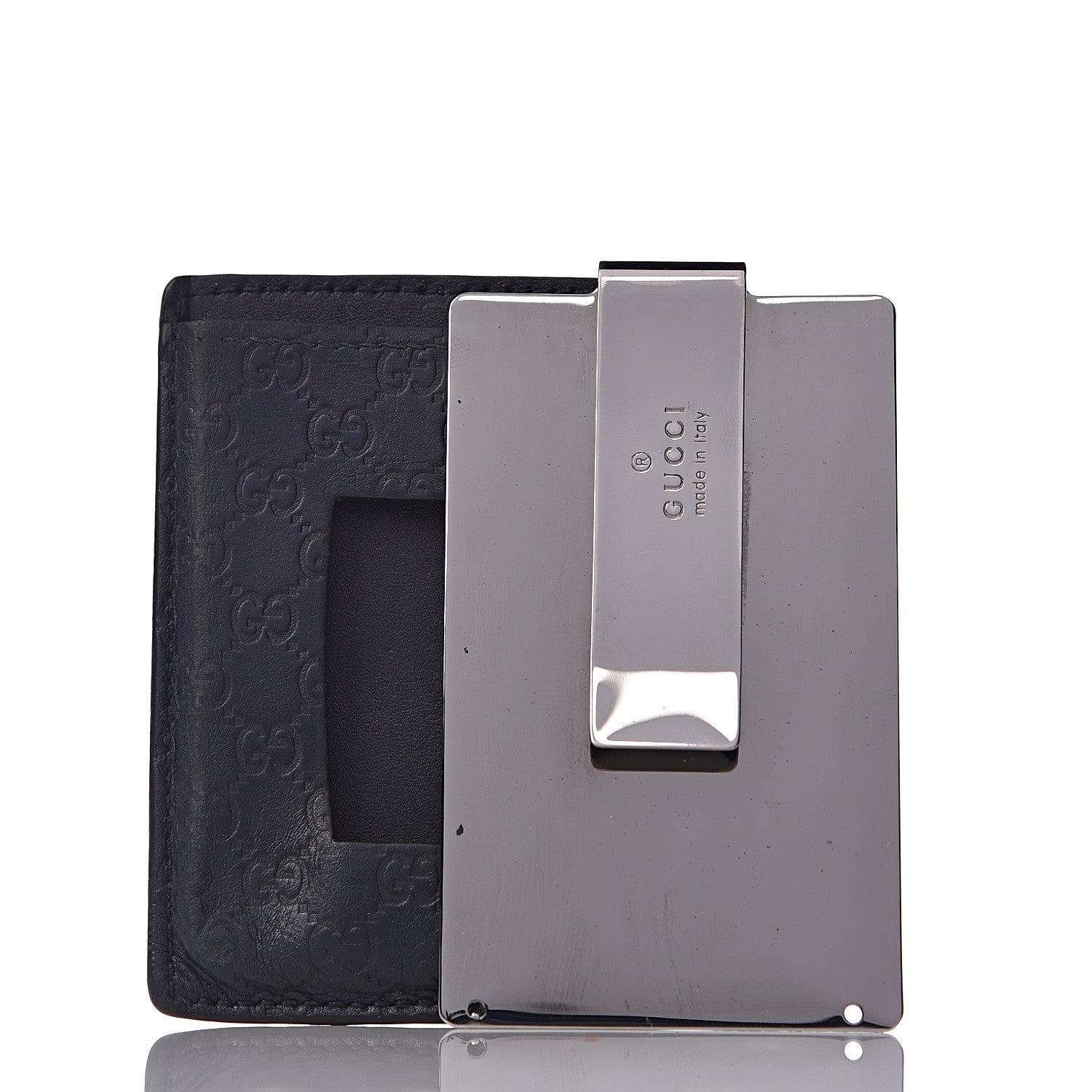 Gucci Guccissima Money Clip Navy 3 of 6