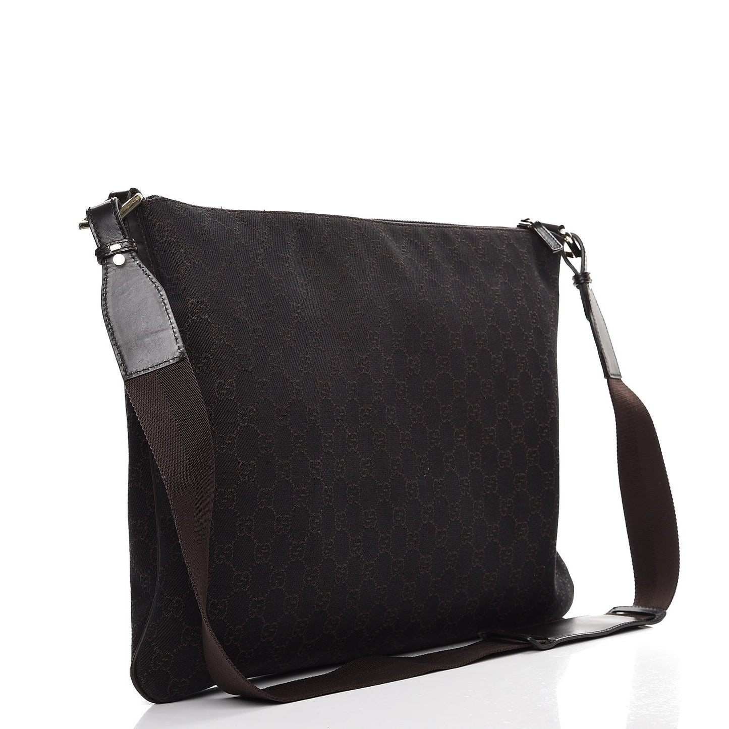 Denim Monogram Messenger Bag Dark Brown