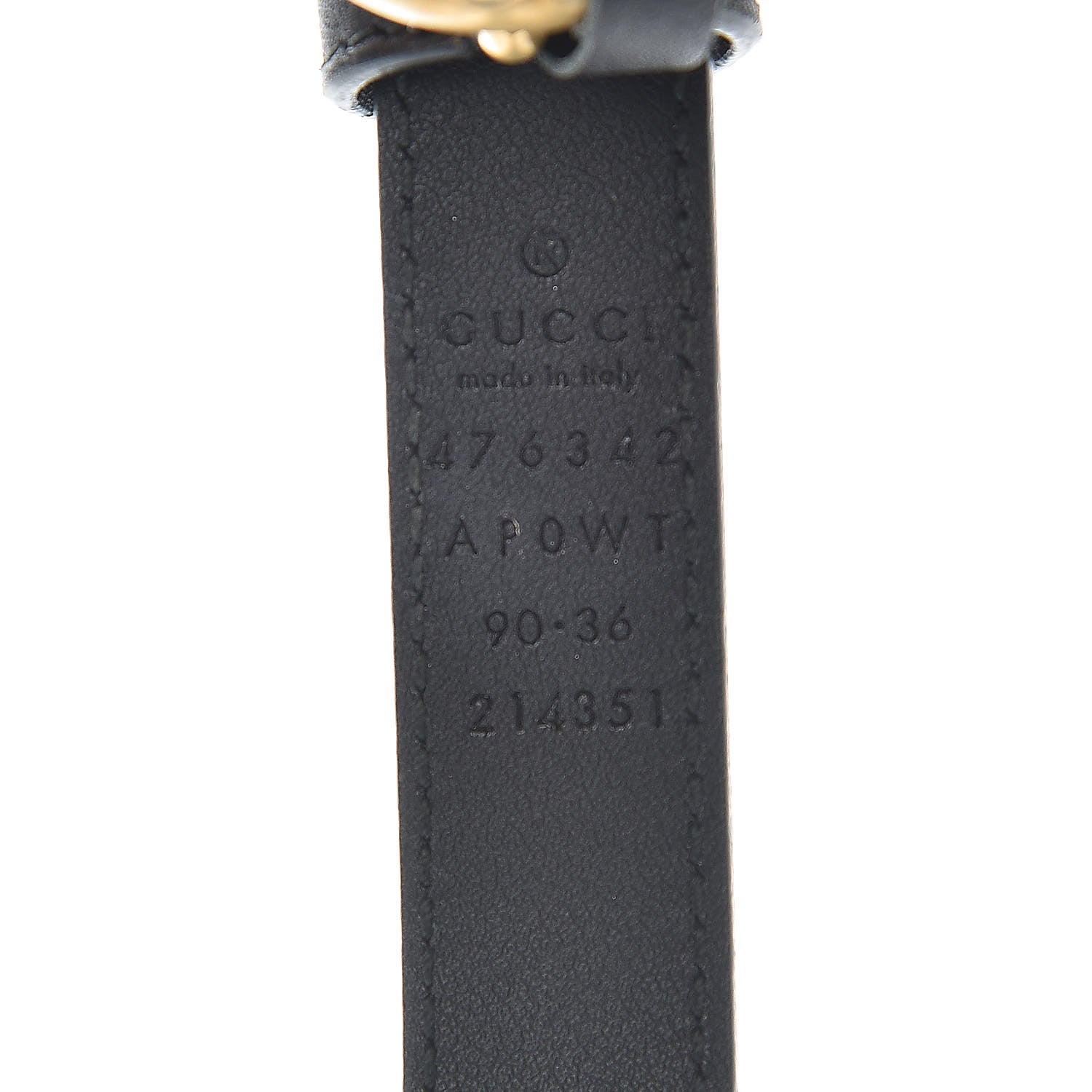 Gucci Calfskin Pearl Double G 20mm Belt 90 36 Black Cream 7 of 7