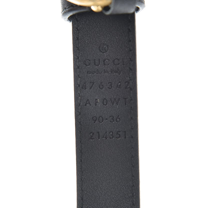 Gucci Calfskin Pearl Double G 20mm Belt 90 36 Black Cream 7 of 7