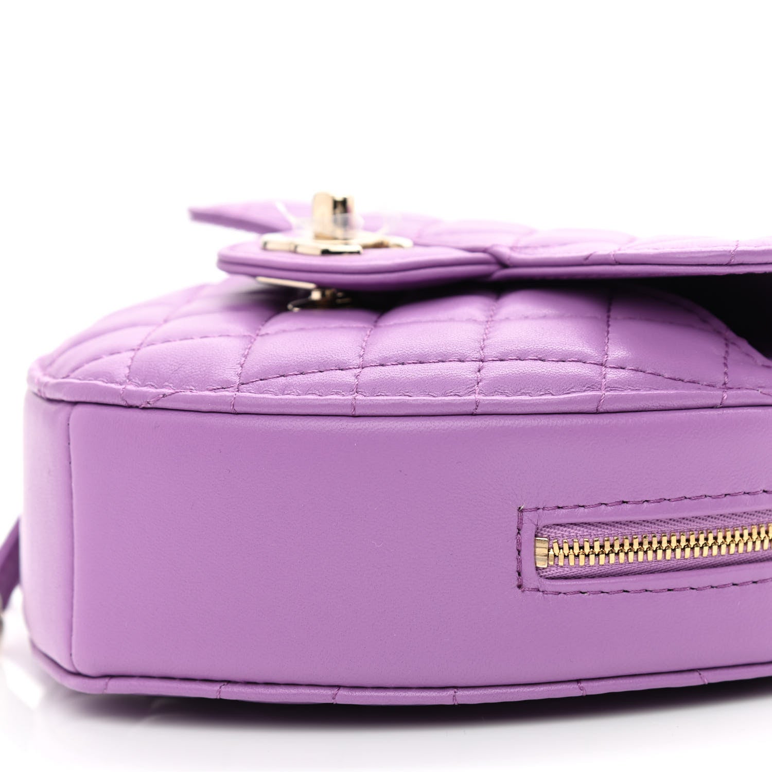 Chanel Lambskin Quilted CC In Love Heart Bag Purple 10 of 11