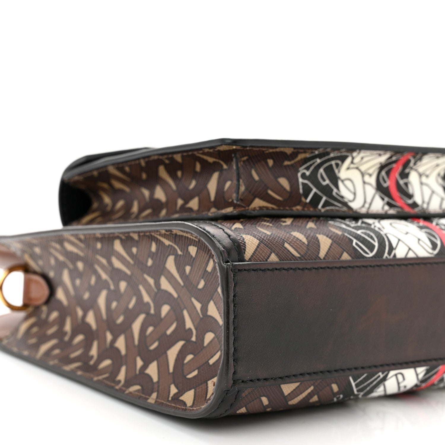 Burberry E-Canvas Monogram Stripe Mini Pocket Bag Bridle Brown 9 of 10