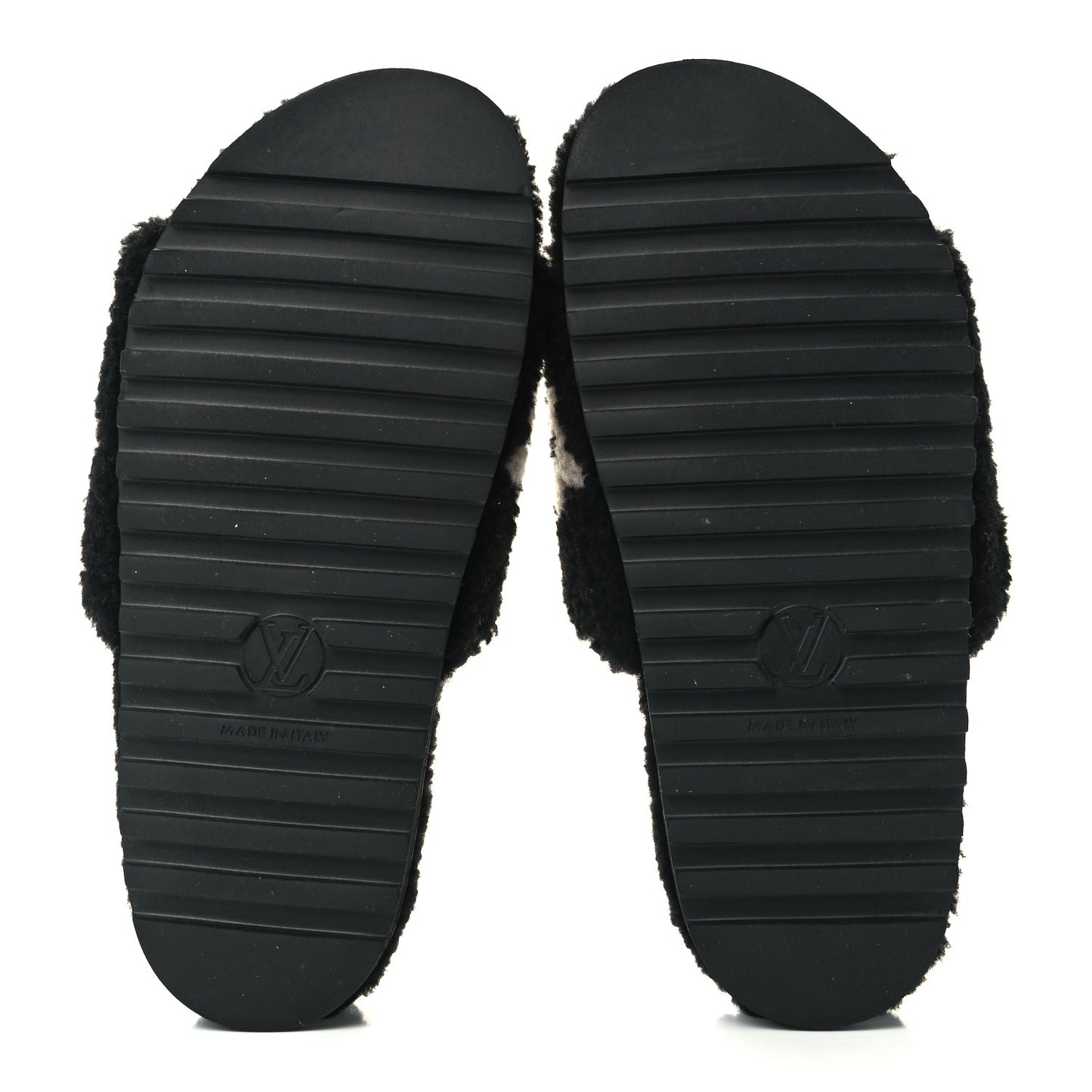 Shearling Monogram Giant Paseo Flat Comfort Mule 38 Black