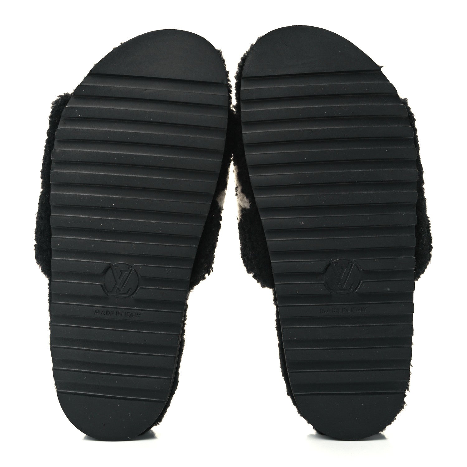 Louis Vuitton Shearling Monogram Giant Paseo Flat Comfort Mule 38 Black 7 of 10