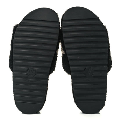 Louis Vuitton Shearling Monogram Giant Paseo Flat Comfort Mule 38 Black 7 of 10