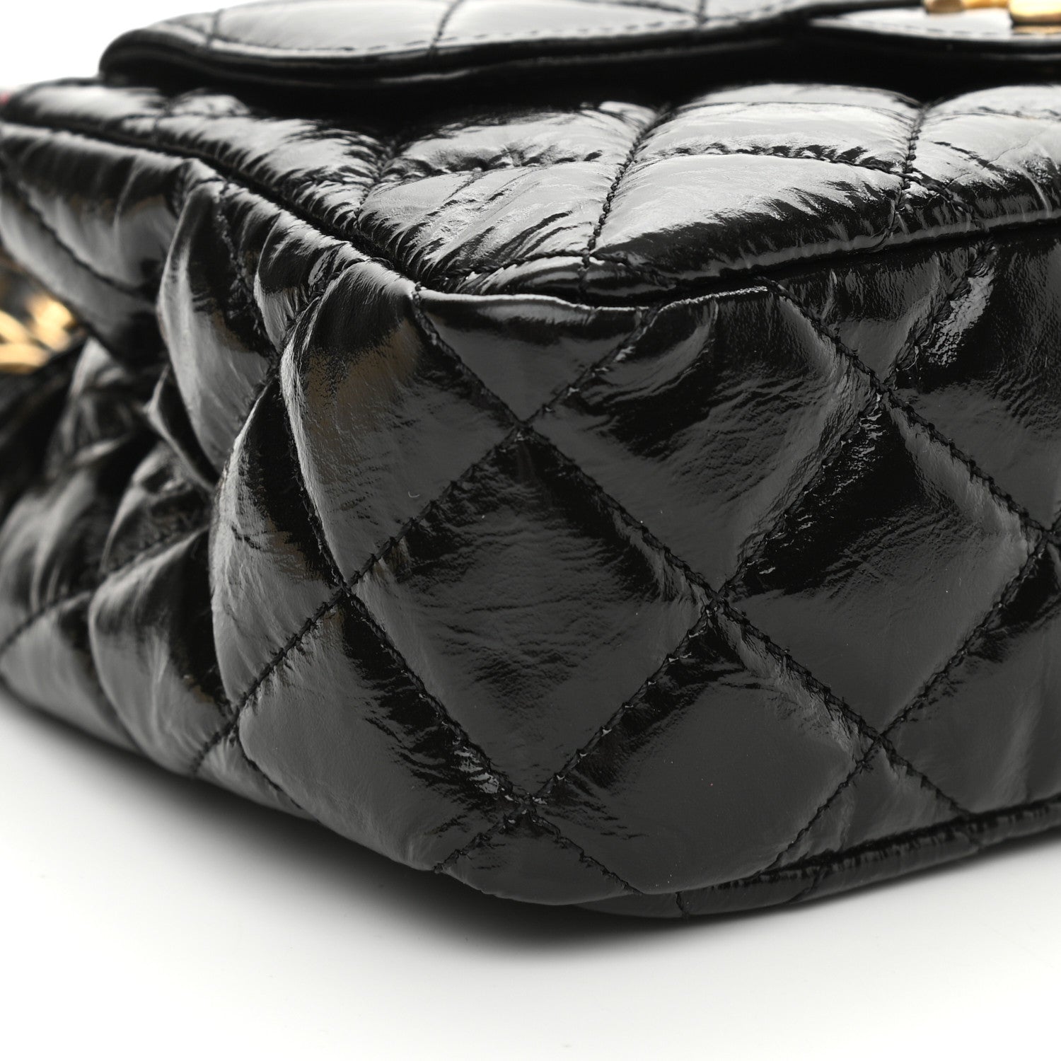 Chanel Shiny Crumpled Calfskin Quilted Small Wavy CC Hobo Black 9 of 10