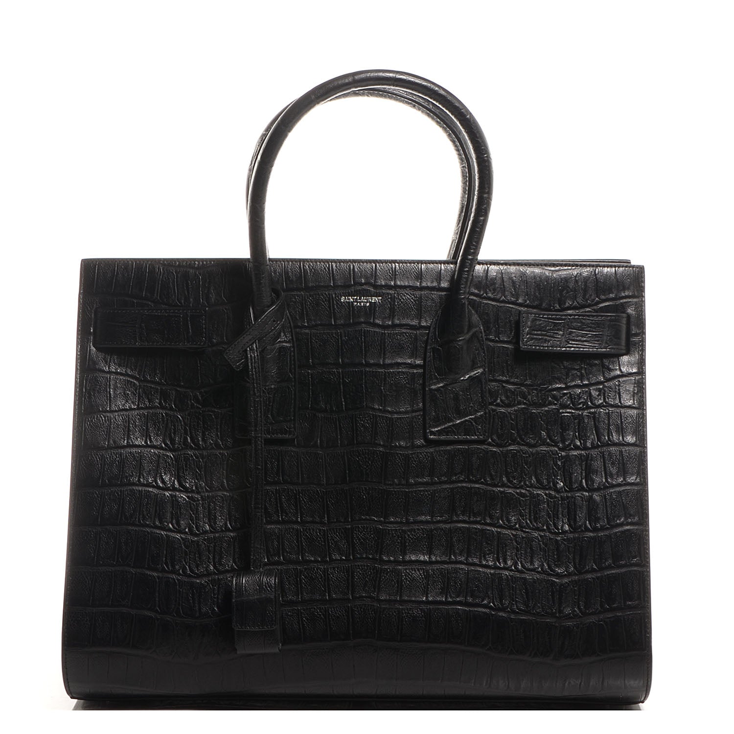 Saint Laurent Crocodile Embossed Large Sac De Jour Carryall Black 1 of 9