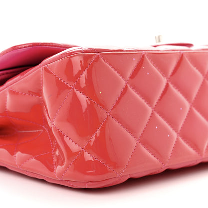 Chanel Patent Quilted Jumbo Double Flap Pink 9 of 22