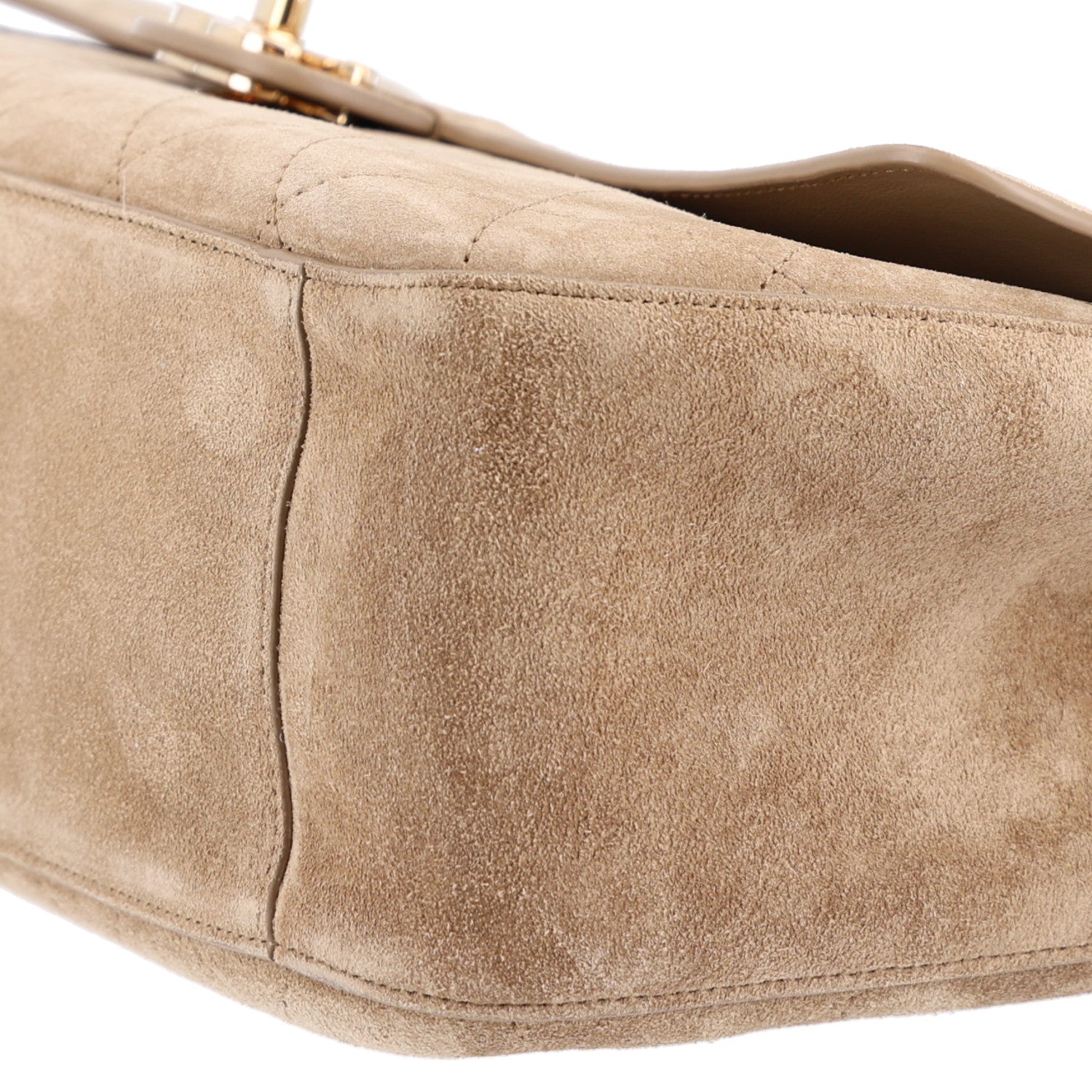 Chanel Suede Calfskin Small Souplissimo Maxi Flap Dark Beige 10 of 11